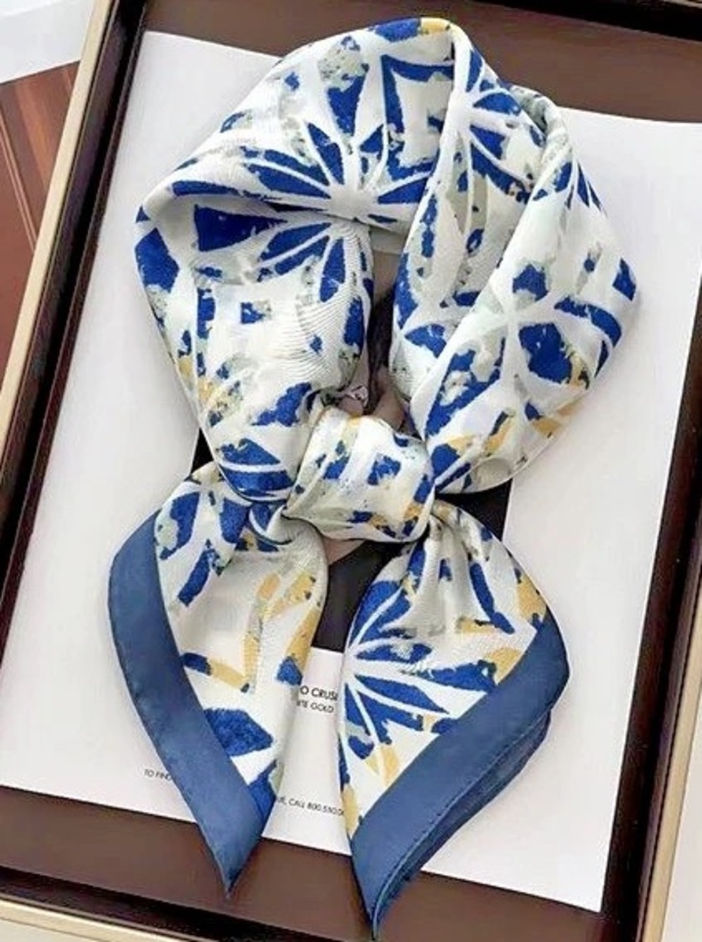 Floral Blue & White Scarf